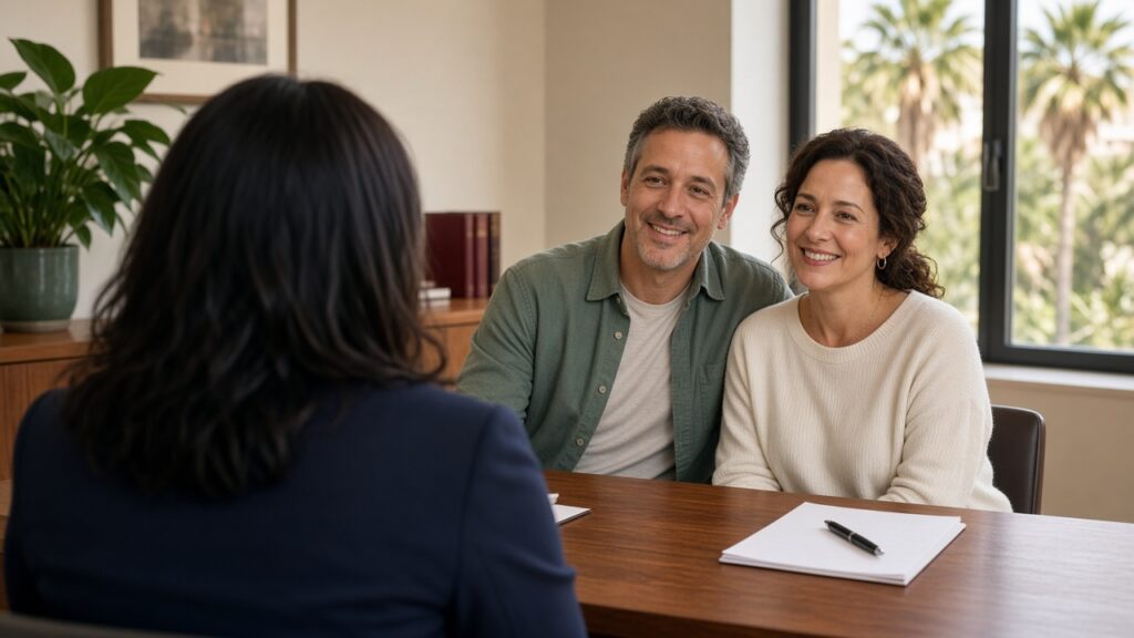 Tafreshi Law Group attorney meeting with clients